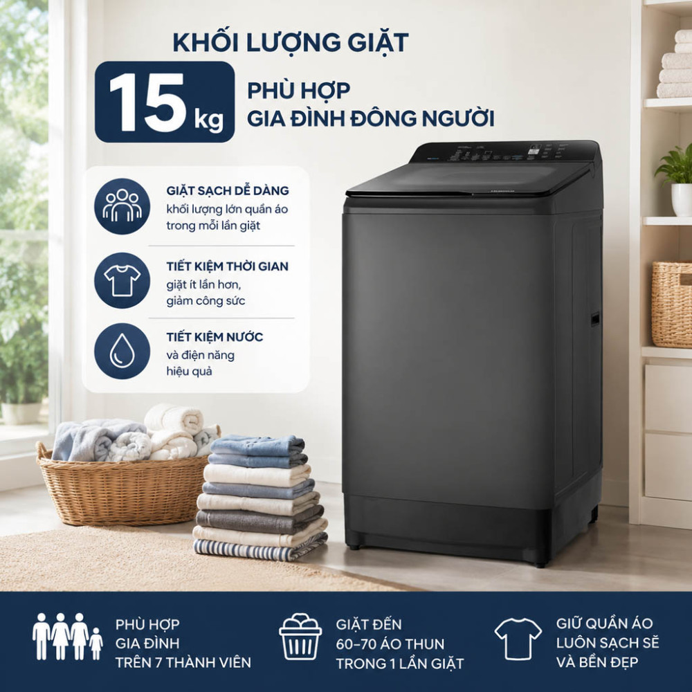 Máy giặt Hitachi Inverter 15 kg LTL 15MVW0T - Hàng chính hãng