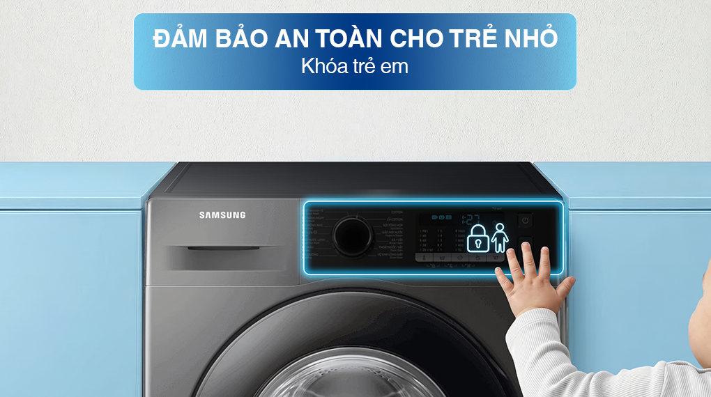 Máy giặt sấy Samsung Ecobubble Inverter giặt 10 kg - sấy 6 kg WD10HG4U04BBSV - Tiện ích