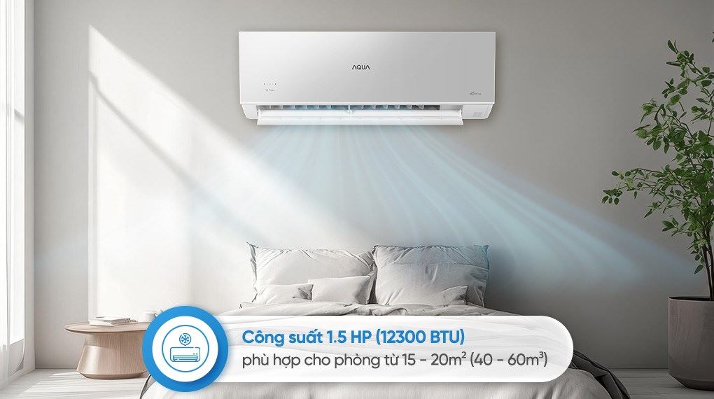 Máy lạnh Aqua Inverter 1.5 HP AQA-RUV13VS - Công suất 