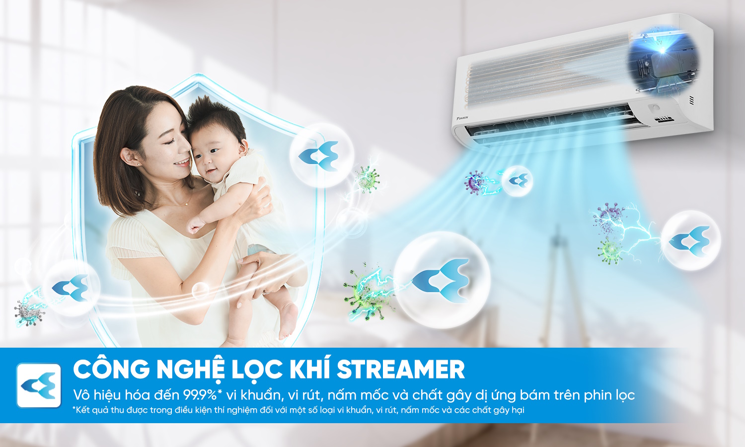 Điều hòa Daikin Inverter lọc khí bằng công nghệ Streamer Điều hòa Daikin Inverter