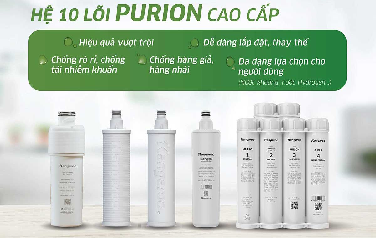 Máy lọc nước Kangaroo Hydrogen 10 lõi KG10S15H1