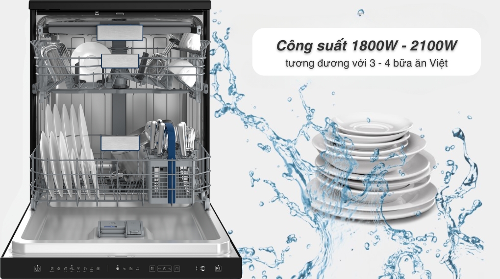Máy rửa chén độc lập Hitachi HDF-F158CVGB - Công suất