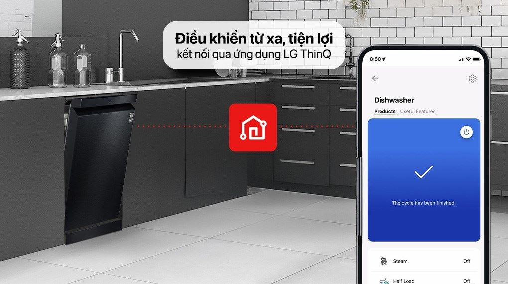 Máy rửa chén độc lập LG LDN14BLA5 - Tiện ích
