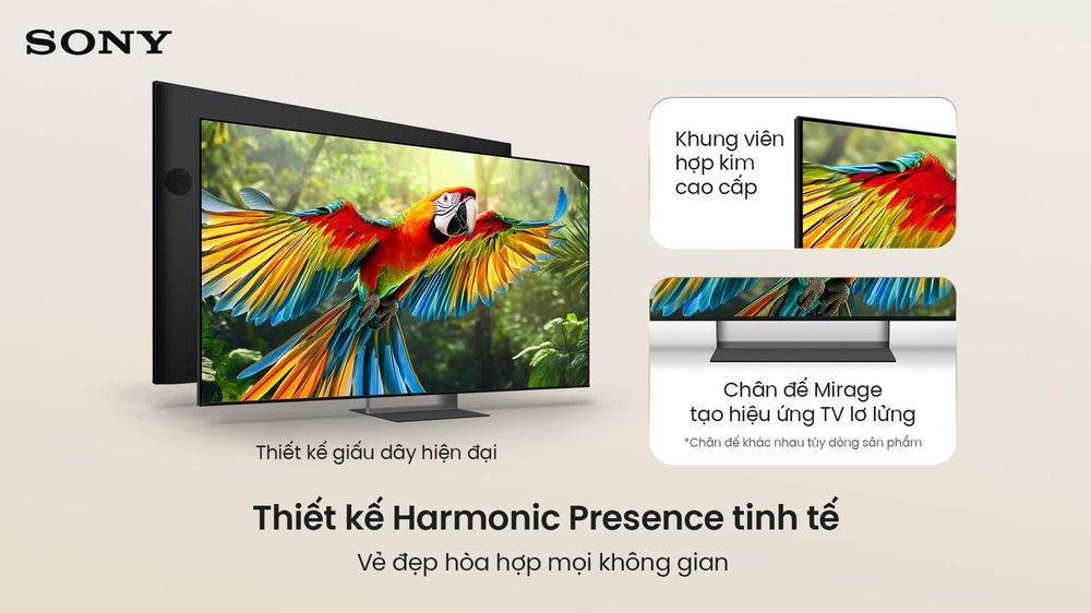 Thiết kế hài hòa Sony Google TV True RGB BRAVIA 7 II K-98XR70M2