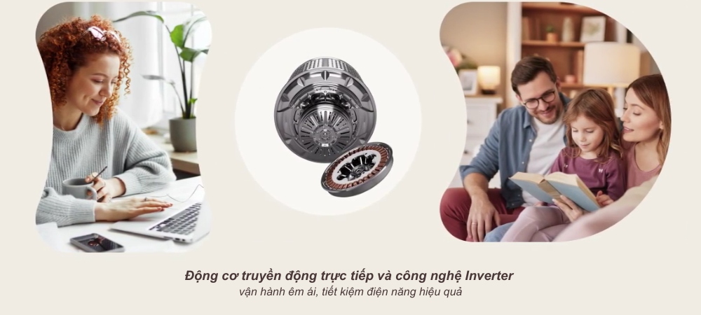 Máy Giặt LG Inverter TX2312DT5O vận hành êm ái, bền bỉ