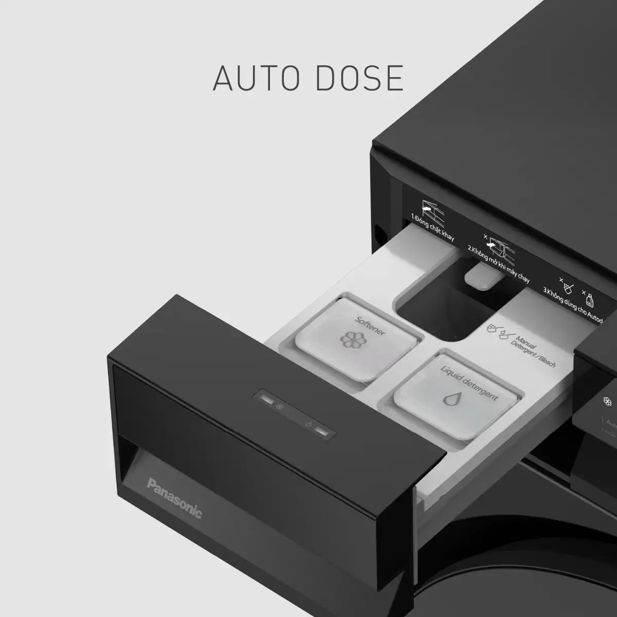 AutoDose tự động phân bổ nước giặt xả chính xác Máy giặt Panasonic Inverter