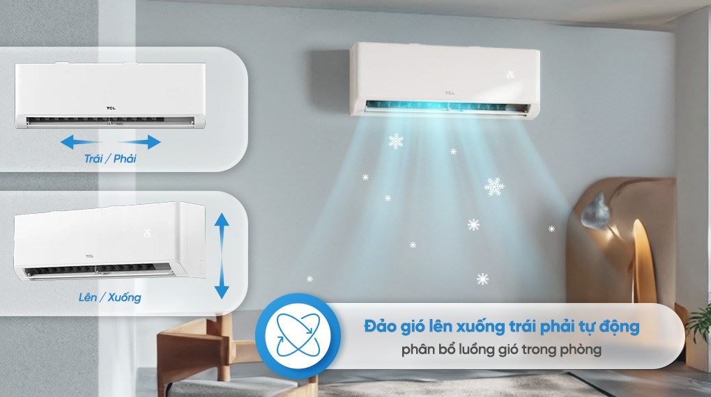 Máy lạnh TCL Inverter 2 HP TBI-18CSD/TPHI - Cơ chế thối gió Máy lạnh TCL Inverter 2 HP TBI-18CSD/TPHI - Cơ chế thối gió