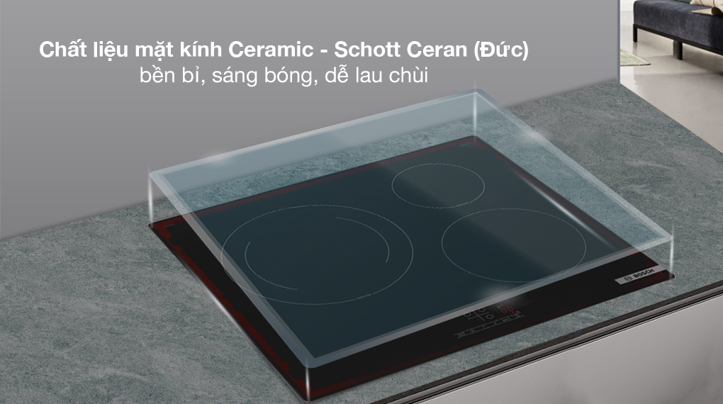 Mặt kính bếp từ Bosch PUJ61RBB5E dày 0,4cm