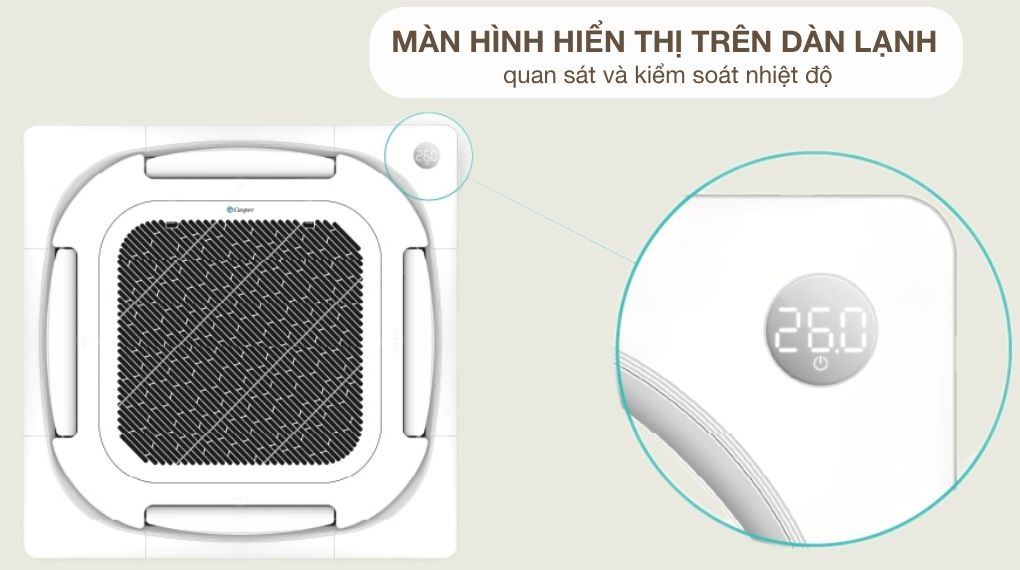 Màn hình hiển thị nhiệt độ - Máy lạnh âm trần Casper Inverter 2.5 HP CC-24IS36
