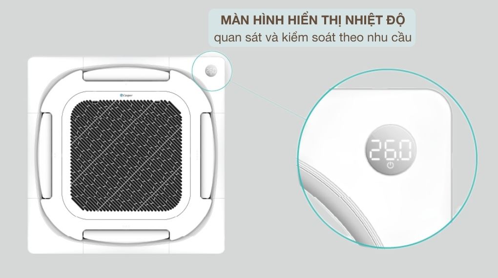 Màn hình hiển thị nhiệt độ - Máy lạnh âm trần Casper Inverter 4 HP CC-36IS36