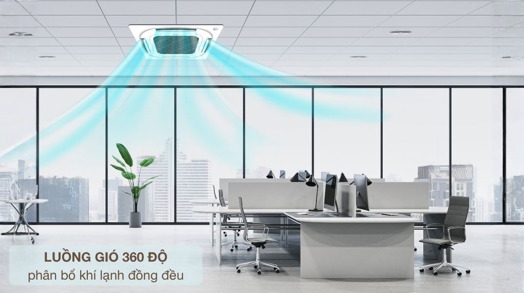 Luồng gió 360 độ - Máy lạnh âm trần Casper Inverter 5 HP CC-48IS36 (3 pha)