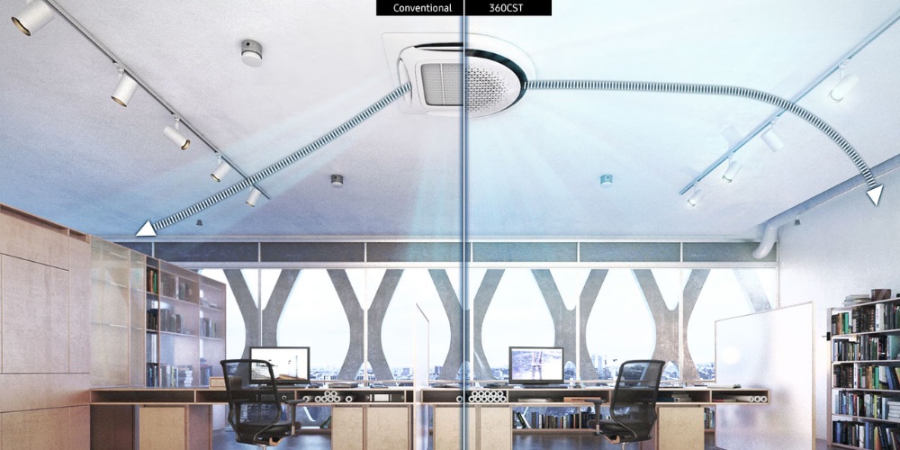 Máy Lạnh Samsung 360 CST AC120FE6DKF/EA làm lạnh đồng đều khắp không gian