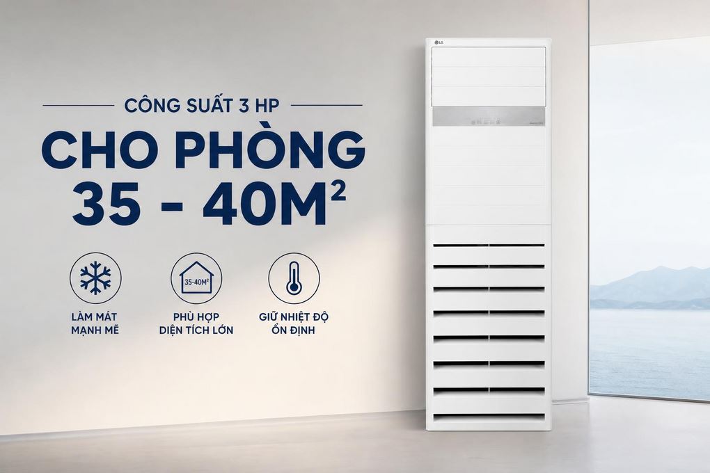 Máy lạnh tủ đứng LG Inverter 3 HP ZPNQ30GT3A1 - Công suất 3 HP cho phòng 35 - 40m² Máy lạnh tủ đứng LG Inverter 3 HP ZPNQ30GT3A1 - Công suất 3 HP cho phòng 35 - 40m²