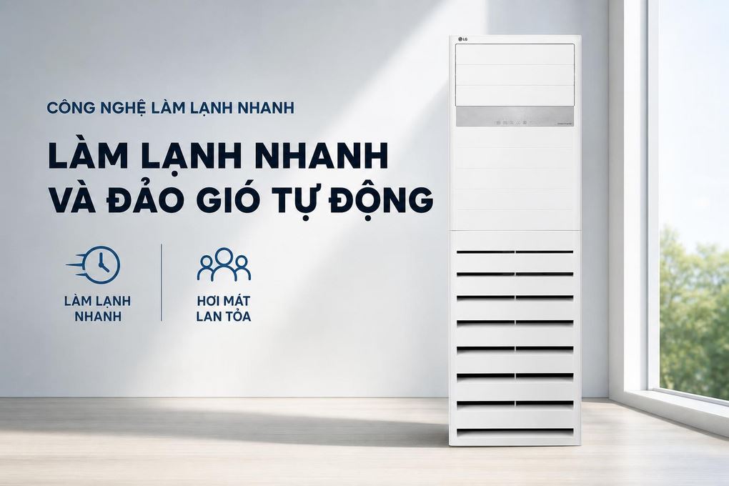 Máy lạnh tủ đứng LG Inverter 3 HP ZPNQ30GT3A1 - Làm lạnh nhanh với luồng gió đảo hướng Máy lạnh tủ đứng LG Inverter 3 HP ZPNQ30GT3A1 - Làm lạnh nhanh với luồng gió đảo hướng