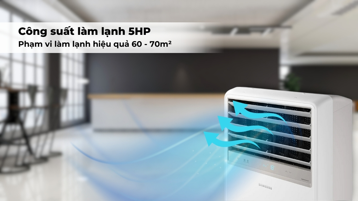 Làm lạnh mạnh mẽ với công suất lên đến 5HP