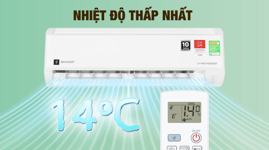 Nhiệt độ - Máy lạnh Sharp Inverter 1 HP AH-XP10DSW