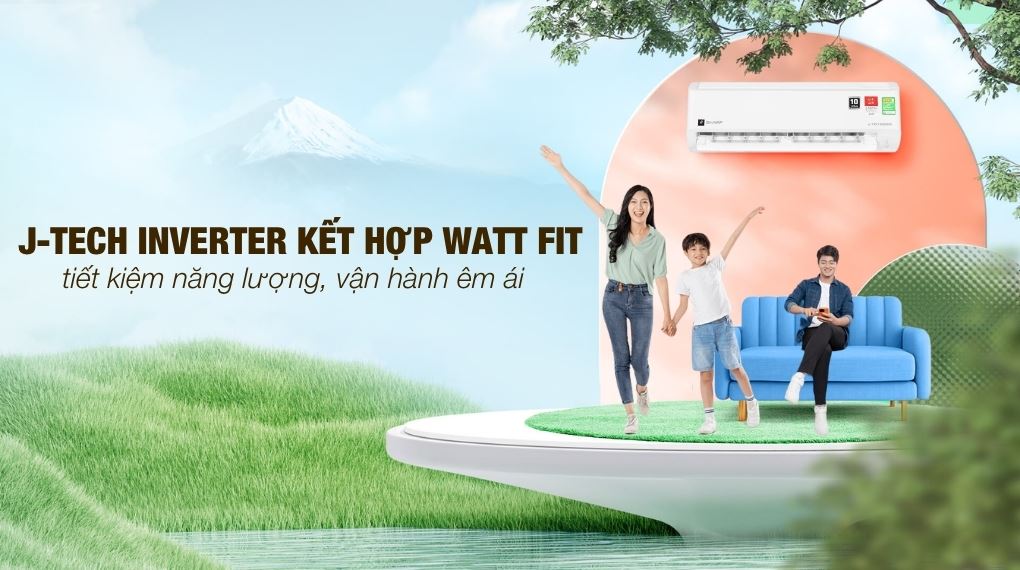 Inverter - Máy lạnh Sharp Inverter 1 HP AH-XP10DSW