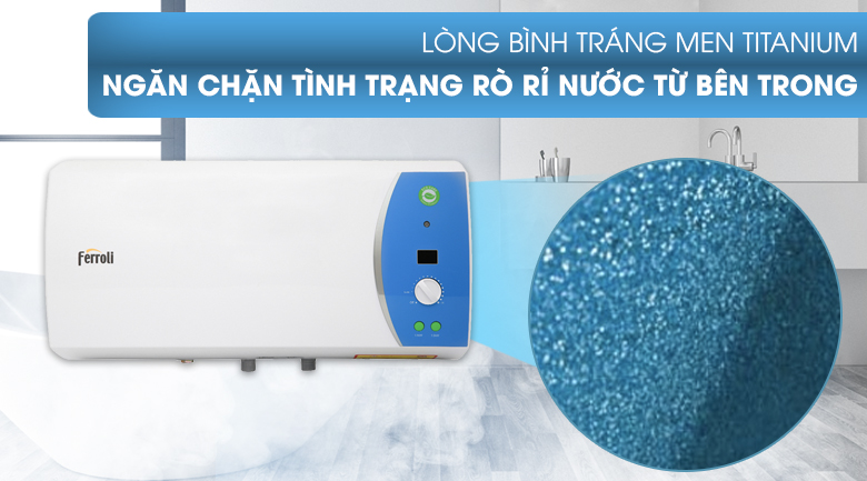 Lòng bình tráng men Titanium - Bình nước nóng Ferroli VERDI 30L AE 30 Lít Lòng bình tráng men Titanium - Bình nước nóng Ferroli VERDI 30L AE 30 Lít