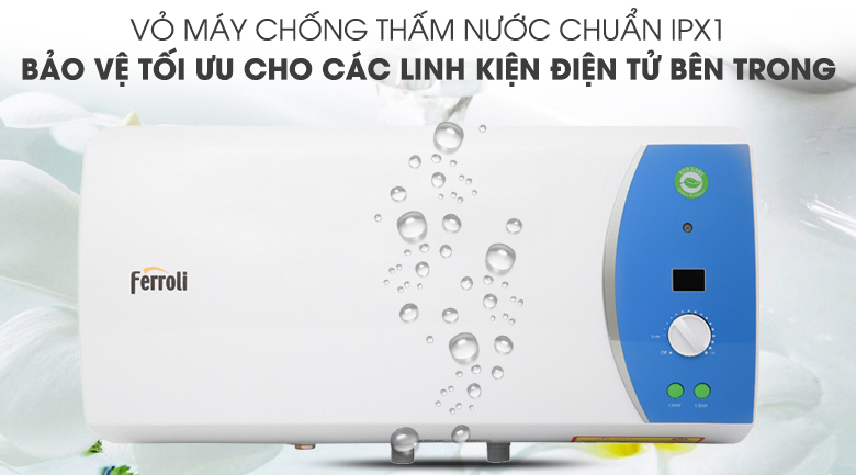 Chống nước chuẩn IPX1 - Bình nước nóng Ferroli VERDI 30L AE 30 Lít Chống nước chuẩn IPX1 - Bình nước nóng Ferroli VERDI 30L AE 30 Lít