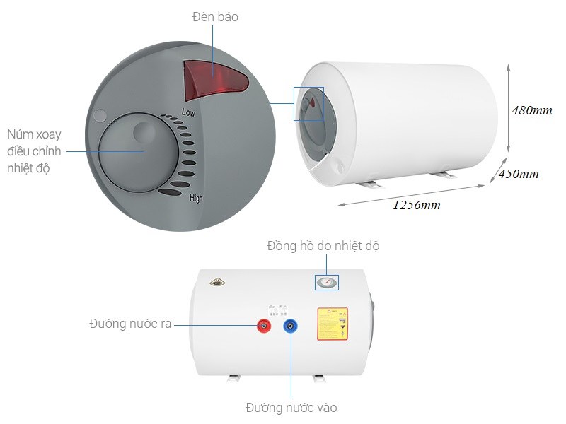 Thông số máy nước nóng gián tiếp 150L