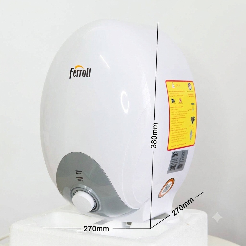 Bản vẽ kích thước bình nước nóng Ferroli Mito 6 lít