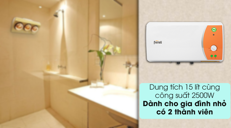 Dung tích bình chứa 15 lít - Bình nước nóng Ferroli VERDI 15L TE 15 Lít Dung tích bình chứa 15 lít - Bình nước nóng Ferroli VERDI 15L TE 15 Lít