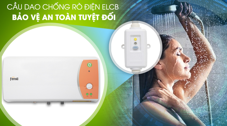 Cầu dao chống rò điện ELCB - Bình nước nóng Ferroli VERDI 30L TE 30 lít Cầu dao chống rò điện ELCB - Bình nước nóng Ferroli VERDI 30L TE 30 lít