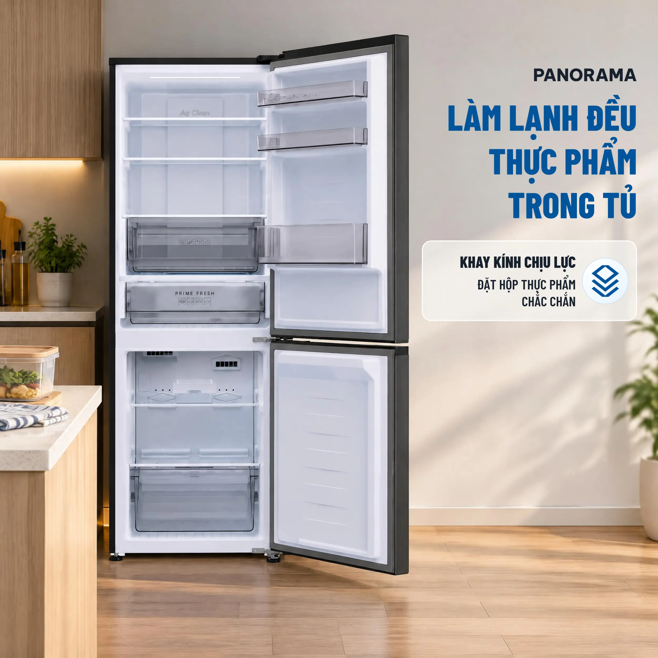 Tủ lạnh Panasonic Inverter 344 lít NR-BV372BWKV - Panorama làm lạnh đều