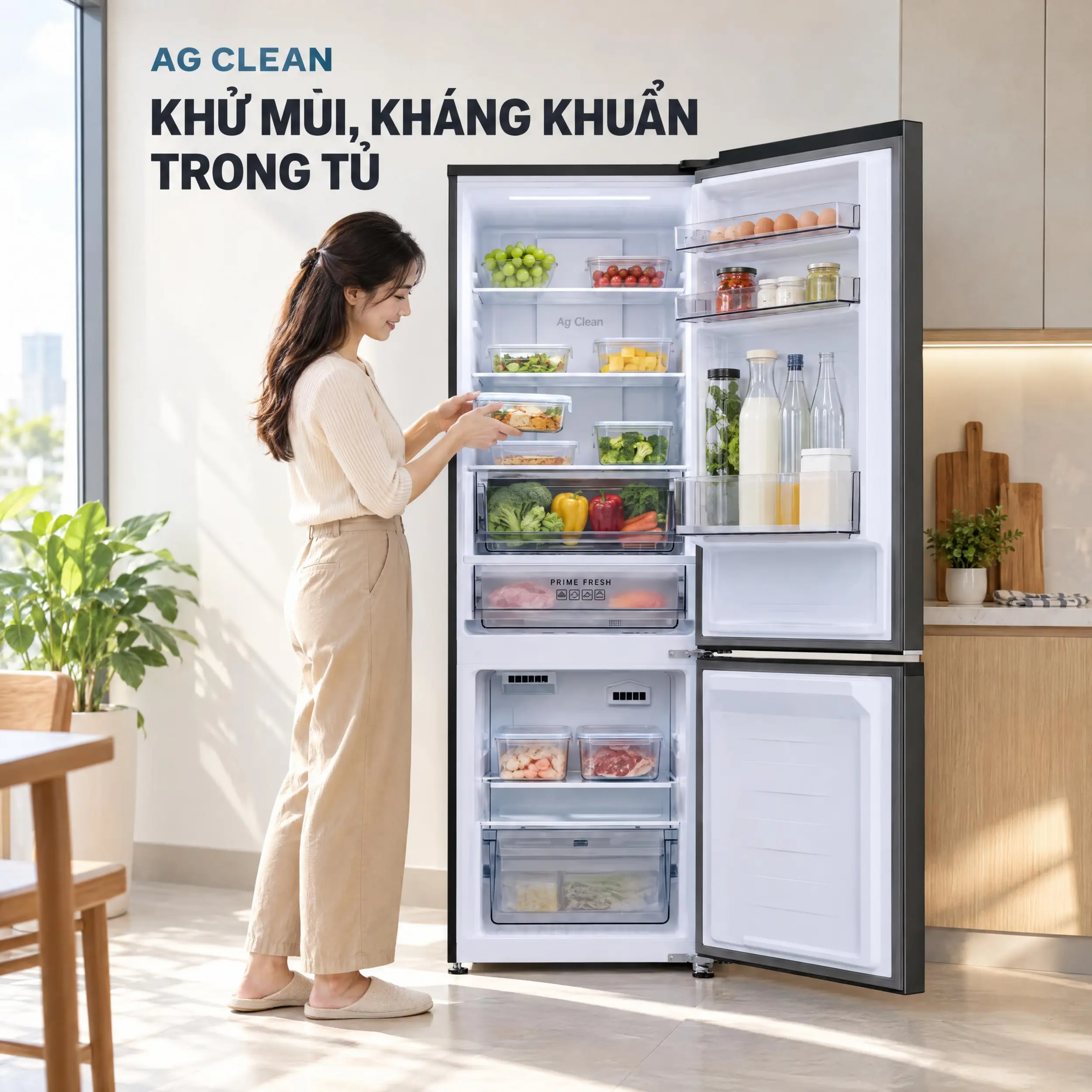 Tủ lạnh Panasonic Inverter 374 lít NR-BV412BWKV - AG Clean khử mùi